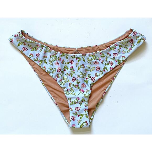 J. Crew Floral Berry Bikini Bottom Blue Size Large NEW - Picture 3 of 6
